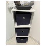 Abstract Canvas Wall Art with Display Stand and 3-Compartment Storage Shelf