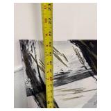 Abstract Canvas Wall Art with Display Stand and 3-Compartment Storage Shelf