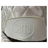 Full SZ Sertapedic Mattress with Box Spring and MCM Oak Headboard w Storage, 56in x 72in