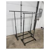 Set of 2 Adjustable Chrome Clothing Racks on Wheels
