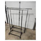 Set of 2 Adjustable Chrome Clothing Racks on Wheels