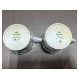 Assorted Tableware Set with Vintage Milk Glass "Grape" Salt & Pepper Shakers, Milk Glass Footed Dessert Bowls, Glass Dish, and Queen