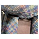 Ethan Allen Sleeper Sofa with Plaid Upholstery and Accent Pillows