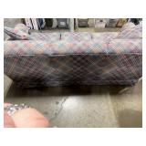 Ethan Allen Sleeper Sofa with Plaid Upholstery and Accent Pillows