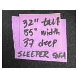 Ethan Allen Sleeper Sofa with Plaid Upholstery and Accent Pillows