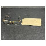 Vintage Glass Bowls, Baldwin Brass Candle Holders, and VTG Eyeglasses with Ray Ban Case