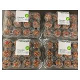D - Lot of 4 Packs Publix Chocolate Mini Cupcakes with Rainbow Sprinkles 10oz Each