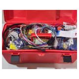 Red Plastic Toolbox with Electrical Contents