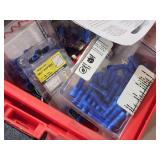 Red Plastic Toolbox with Electrical Contents