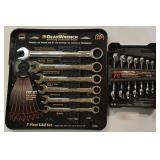 G - GearWrench 7 Piece Ratcheting Combination Wrench Set and Husky Pro 7 Piece Stubby Combination Wrench Set