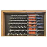 G - Irwin Auger Drill Bit Set in Wooden Box with Booklet
