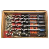G - Irwin Auger Drill Bit Set in Wooden Box with Booklet