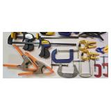 G - Assorted Lot of 18 Hand Clamps and C-Clamps in Various Sizes