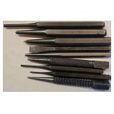 G - Assorted Steel Wood Chisels, Punches and Borers Collection
