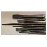 G - Assorted Steel Wood Chisels, Punches and Borers Collection