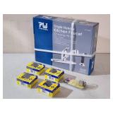 New in Box Kitchen Faucet with Plumbing Supplies
