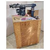 Craftsman 10" Radial Arm Saw Mounted on a Rolling Base