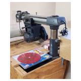 Craftsman 10" Radial Arm Saw Mounted on a Rolling Base