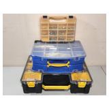 (3) Assorted Fastener Organizers with Contents