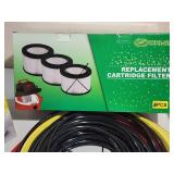 Assorted Shop VAC Air Filters and Air Supply Lines