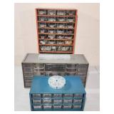 (3) Assorted Organizer Bins with Contents