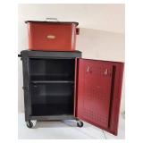 Small Parts Cleaner on a Rolling Tool Cabinet