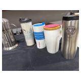 Assorted Mugs & French Press Lot
