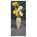 Ceramic Floor Vase with Artificial Flowers
