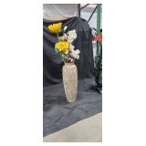 Ceramic Floor Vase with Artificial Flowers