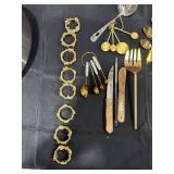 Gold-Toned Kitchen Utensil & Napkin Ring Lot