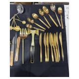 Gold-Toned Kitchen Utensil & Napkin Ring Lot