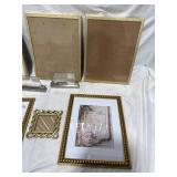 Assorted Gold Picture Frames & Stands