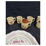 Kitchenware Lot: Basket, Pie Dish, Coffee Set