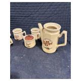 Kitchenware Lot: Basket, Pie Dish, Coffee Set