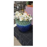 Ceramic Ombre Planter with Flowers