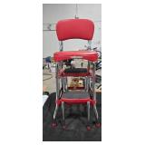 Vintage Red Step Stool Chair