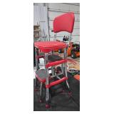 Vintage Red Step Stool Chair