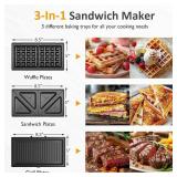 Sunvivi 3-in-1 Sandwich Maker