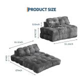 Garvee Folding Sofa Bed (Gray-Full Size)