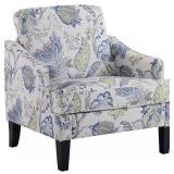 Bezseller Blue Floral Accent Chair