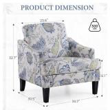 Bezseller Blue Floral Accent Chair
