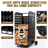Cycayit Heavy-Duty Rolling Firewood Organizer