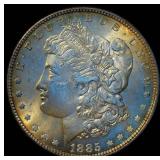 Uncirculated 1885-P Morgan Silver Dollar w/Slight Bronze Toning, Pretty Coin!