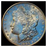 AU+ 1890-P Morgan Silver Dollar, Original Surfaces w/Partial Luster
