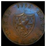 Great Britain Middlesex 1795 Half Penny Conder Token, Lightly Circulated, Red/Brown, D&H 1018a