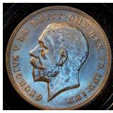 Very Lightly Circulated 1935 Great Britain Silver Jubilee 1 Crown, Edge Lettered, Original Surfaces, .91 OzT @.50 Fine, KM#842