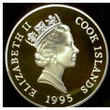 Gem Proof 1995 Cook Islands QE Silver Wedding Anniversary 1oz .925 Fine, KM#255, 30K Mintage