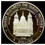 Gem Proof 1995 Cook Islands QE Silver Wedding Anniversary 1oz .925 Fine, KM#255, 30K Mintage