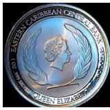 Gem Uncirculated 2019 Scottsdale Mint Dominica Nature Isle 1oz 999 Silver Round, 25k Mintage, KM#25