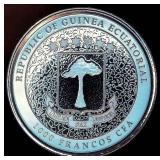 Gem BU 2021 Republic of Guinea Ecuatorial Silver Giraffe 1000 Francos, 999 Fine, 15K Mintage, KM#170